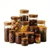 Frasco de Almacenamiento con Tapa de Madera de Acacia, Frasco Sellador de Granos de Grado Alimenticio para Cocina, Frasco de Almacenamiento Doméstico a Prueba de Humedad y Insectos para Granos y Productos Secos