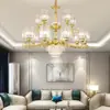 Nuevos Estilos de Lámparas para Dormitorio y Comedor, Lámpara de Araña Retro Francesa para Sala de Estar, Lámpara de Velas Dorada de Lujo de Estilo Americano Simple para Dormitorio