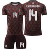 Uniforme de Futebol da Copa América Mexicana 2024 No. 22 Lorenzo Não. 11 14 Conjunto de Camisas da Copa da Europa