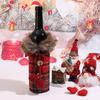 Conjunto de Vinho de Natal de Venda Quente Transfronteiriça Mesa de Jantar Decorativa Garrafa de Vinho Saia Xadrez Listrada Decorativa Conjunto de Garrafa de Vinho Conjunto de Enfeites