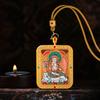Relieve tridimensional Montaña Wuye Wutai ocho santos patronos doble cara cinabrio santo patrono Thangka Xizang colgante caja gawu