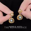Pendientes vintage antiguos artísticos retro elegantes estilo corte francés pendientes geométricos clásicos de perla