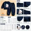 Conjunto de Lã Forrado para Meninas Outono e Inverno Estilo Coreano Tendência Novo Desenho Animado Moletom de Manga Longa Calça Jogger Conjunto Elegante de Duas Peças