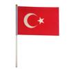 Bandeira da Turquia bandeira mão-acenando bandeira mastro de plástico poliéster impressão frente e verso vendas diretas da fábrica