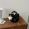 Bolsa de mão texturizada, plissada, com design nicho e tema florestal para mulheres, versátil, artística, bolsa de ombro, bolsa transversal, bolsa pequena retrô e fashion