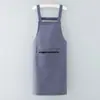 Simples elegante cor sólida cintura apertada prático masculino loja de luxo roupas de trabalho moda cozinha avental doméstico feminino