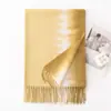 Bufanda de Imitación Cachemir para Mujer de Moda Otoño e Invierno, Chal Elegante Versátil con Borlas Degradado Engrosado Resistente al Frío Cálido, Regalo Exquisito