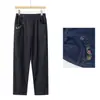 Jeans Rectos Bordados de Primavera para Mamá, Mujeres de Mediana Edad y Mayores, Pantalones Casuales Elegantes Finos de Algodón Puro de Cintura Alta Elásticos
