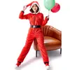 Natal Vermelho Papai Noel Cosplay Fantasia Pai-Filho Casa Solta Casual Manga Longa Roupa de Corpo