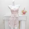 Elegante conjunto de pijama de satén para mujer, entallado a la cintura, adelgazante, puro y sexy, con cuello halter, ropa de dormir, ropa para casa