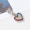 Colgante Corazón Arcoíris de Amazon Pulsera Colorida de Cuerda Roja Corazón Personalizado Colgante de Joyería DIY en Stock