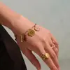 Pulseira Ins Cubo de Açúcar Esmalte de Aço Inoxidável Zircônia Peixe Pequeno Colorido Moda Versátil Joia Banhada a Ouro Real 18K