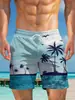 Calções de Praia Masculinos Europeus e Americanos Amazon Transfronteiriços Estampados 3D Férias Havaianas Casuais Calções de Banho Masculinos