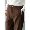 Pantalones Casuales Rectos de Pana Estilo Old Money Retro para Hombre, Temporada Primavera 2026, Forro Polar, Engrosados, Cálidos, de Pierna Ancha Relajada