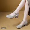 2026 Primavera/Verão Novo Estilo Tira de Velcro Sapatos Femininos Boca Rasa Retro Francês Salto Grosso Confortáveis Sapatos de Um Só Passo Tamancos