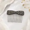 Elegante peine para el cabello con lazo de diamantes completos, accesorio para el cabello de lujo ligero estilo coreano, peine para flequillo de chal, peine invertido, herramienta mágica de corona alta