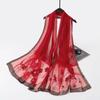 Bufanda Vestido Versátil de Seda Bordada para Mujer de Seda de Morera Lana Estilo Qipao Chal Estilo Étnico Artístico Estilo Largo
