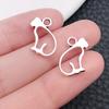 Mezcla 20 Colgantes de Gatos Pateadores y Gatitos con Huellas de Plata Antigua para Pulseras DIY Accesorios de Collar Estilo Caliente Transfronterizo