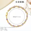 Pulseira Europeia e Americana de Moda com Zircônia, Estilo de Luxo Leve de Alta Qualidade, Pulseira Doce Estilo Floresta, Joia Banhada a Ouro Cobre, Versátil