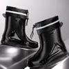 Liquidación Botas de Lluvia de Trabajo Impermeables Antideslizantes Cálidas con Forro de Lana para Hombre Zapatos de Lluvia Resistentes al Desgaste Zapatos de Agua para Cocina Puño Fijo Zapatos de Goma