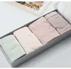 Caja de Plata de Grafeno de Cuatro Piezas 1.0 Ropa Interior de Cintura Media Antibacteriana Inferior Alta Elasticidad Sin Costuras Transpirable Bragas para Mujer