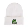 Gorro de Punto Bordado de Rana Nuevo para Otoño e Invierno Transfronterizo para Hombres y Mujeres, Sombrero para Ciclismo y Esquí Resistente al Frío para Exteriores, Gorro Personalizado de Moda