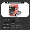 Trator simulador semirreboque transportador de dois andares caminhão contêiner de liga modelo de carro com som e luz brinquedos infantis