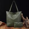 Bolso de hombro portátil de cuero suave para mujer con bolsillo, estilo retro, de cuero encerado y aceite, de gran capacidad, nuevo bolso de mano para compras transfronterizas.