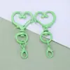 Popular Llavero de Corazón Pintado de Colores, Conector de Llavero con Forma de Corazón de Colores Caramelo, Accesorio de Hebilla para Puerta DIY