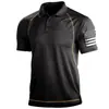 2026 Ropa Casual Nueva para Hombre de Manga Corta con Estampado Digital Ajustada Pulóver Camisa Polo para Hombre de Comercio Exterior Transfronterizo Europeo y Americano