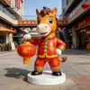 Check-In na Entrada do Ponto Turístico para Tirar Fotos, Enfeites de Escultura de Cavalo de Ano Novo, Cavalo do Zodíaco do Ano do Cavalo de 2026 Mascote Festivo de Ano Novo