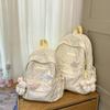 Mochila Fofa de Desenho Animado Estudante Feminina 2025 Nova Moda Estampa de Leopardo Mochila de Viagem Estudante do Ensino Fundamental Bolsa Escolar