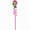 Palitos Espirais Coloridos de Novo Estilo para o Grupo de Meninas Caçadoras, Palitos Curvos de Plástico de Grau Alimentício com Apliques Decorativos Fabricante
