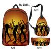 2022 Nuevo Transfronterizo Patrón Danza de Sombras Amazon Traje Periférico Mochila Bolso de Hombro Estuche para Lápices Set