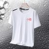 Camiseta de manga corta para hombre, de verano, para correr, transpirable, fitness, de seda fría, de secado rápido, fina, deportiva, con cuello redondo.