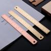 Régua pequena de latão artística de cobre ferramenta EDC escala portátil retrô marcador de página régua de 15cm conjunto de gravação a laser