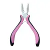 Pinzas para Extensiones de Cabello Populares Transfronterizas de Aleación de Níquel-Hierro con Mango de Polvo Negro de 3 Agujeros Pinzas de Nariz de Aguja de Hierro-Níquel Libres de Óxido con Mango Negro y Rojo de 3 Agujeros para Joyería