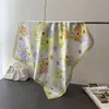 Pañuelo Cuadrado Estampado de Seda Sintética Bloque de Color Macaron, Chal, Bufanda de Cuello, Pañuelo de Cuello de Gama Alta, Pañuelo para la Cabeza, Pañuelo de Seda, Bufanda