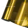 Transfronterizo Nuevo Producto Mascota Forjado Alto Brillo Patrón Cuadriculado Galvanizado Metal Rojo Fibra de Carbono Pegatina Espejo Retrovisor Interior Película