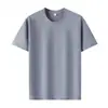 Camiseta 210g 40s Mistura de Algodão e Poliéster Tecido Solona com Toque Fresco Cor Lisa Manga Curta Gola Redonda Camiseta Regular Ombro Camiseta de Base