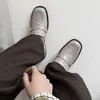 Mocasines de Estilo Británico de Piel de Oveja con Hebilla Dorada Pequeña, Temporada Primavera 2026, Tacón Medio, Zapatos Casuales de Piel, Piel Genuina, Zapatos de Corte Bajo Individuales para Mujer