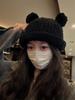 Coreia do Sul Chapéu de Lã Tricotado com Orelhas de Urso Fofo para Crianças Outono e Inverno Chapéu Pulôver Quente Feito à Mão Rosto Pequeno Mickey