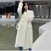Abrigo de Lana Acolchado Dongdaemun Coreano para Mujer Invierno Ajustado Elegante Chaqueta Traje de Lana Estilo Pequeño Chanel para Mujer Longitud Media