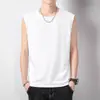 Chaleco Casual Simple para Hombre Verano Delgado Moderno Versátil Algodón Puro Sin Mangas Camiseta Base Cómoda Transpirable