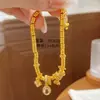 Pulseira de Cobre Banhado a Ouro Trevo de Quatro Folhas para Mulheres com Design Único, Anel de Corrida Ovo de Pombo Diamante Branco Pulseira de Bolha