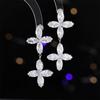 Pendientes de Hierba de la Suerte de Moda de Lujo Ligero con Circonita Super Brillantes Aguja de Plata s925 Circonio Microincrustado Para Vestido de Banquete Combinan con Todo Pendientes de Moda