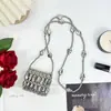 2026 Nueva Moda Versátil Forma Irregular Bolso Tejido a Mano con Cuentas Mini Billetera para Monedas con Cadena Bolso Pequeño Cruzado