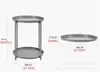 Mesa Redonda de Hierro Forjado de Dos Pisos, Plato para Cena, Mesa, Sala de Estar, Dormitorio, Cafetería, Mesa Auxiliar para Sofá, Mesa de Café, Florero