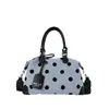 Nuevo bolso de mano de nicho para mujer de Henggeng, bolso de mujer transfronterizo, bolso tipo cubo de lunares, bolso de hombro y bandolera casual de gran capacidad