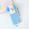 Peine plegable con parche de dibujos animados de colores dulces, Peine-espejo portátil lindo, Peine pequeño para llevar, Peine para peinar flequillo